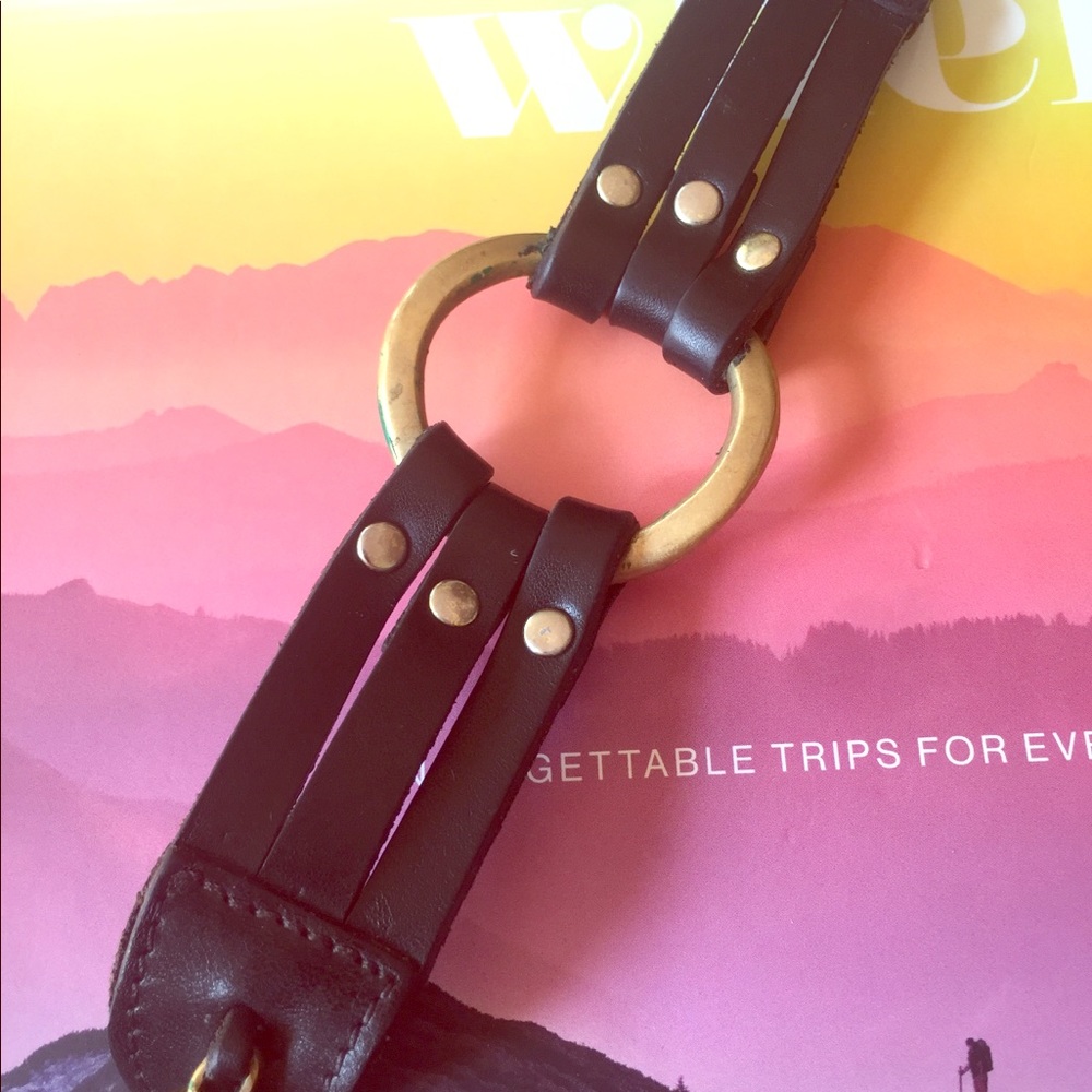 Leather and brass cuff bracelet